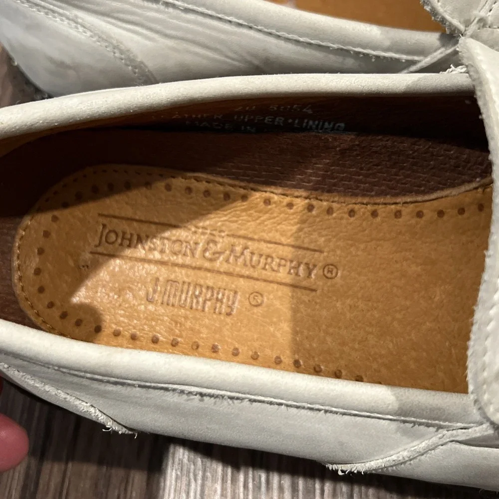Johnston Murphy Made In Italy Men's Penny Loafers Shoes Ivory Casual Size 7M